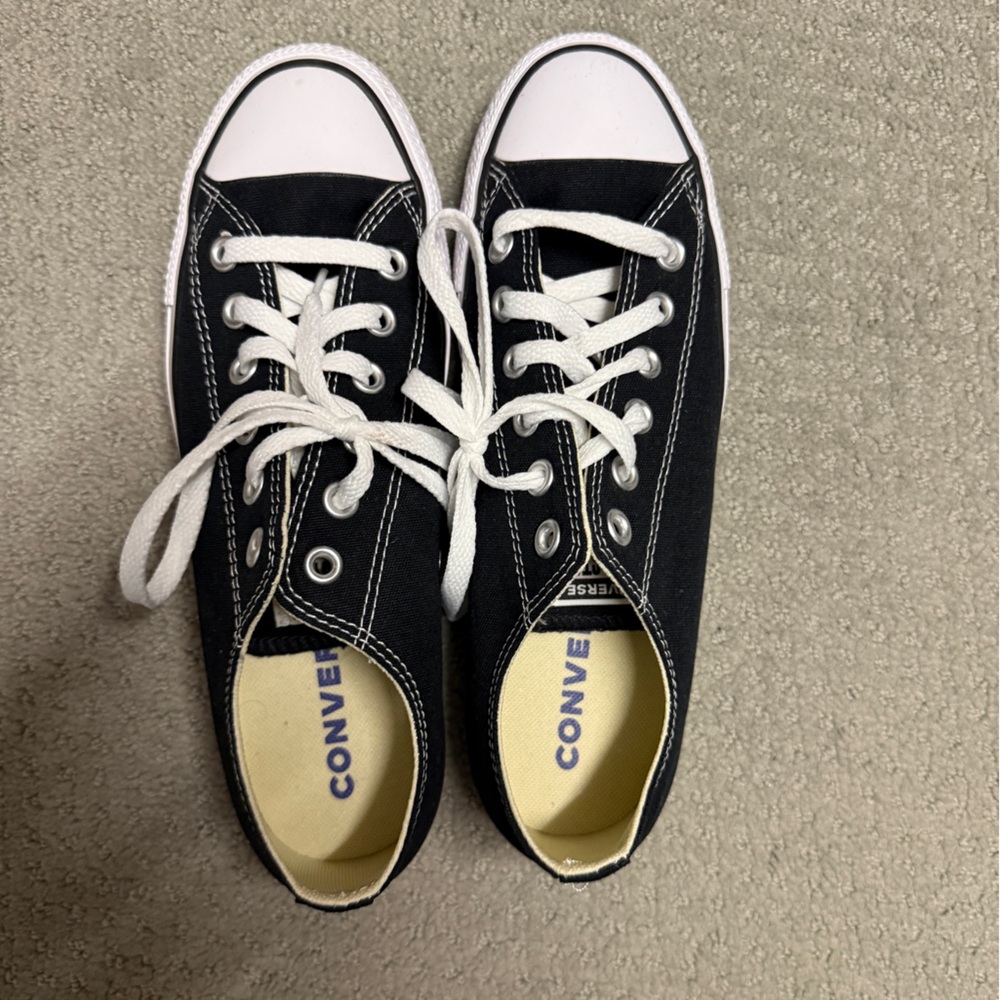 Converse Women’s Low Top Canvas Sneakers - Black & White